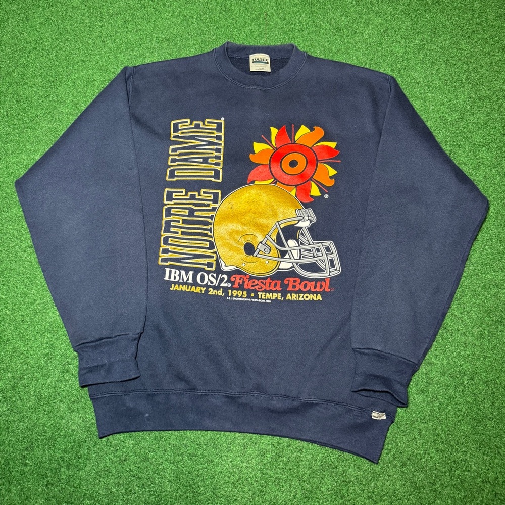 Notre Dame Football Vintage Sweatshirt Tultex 90s Large Oversized Crewneck 22x28